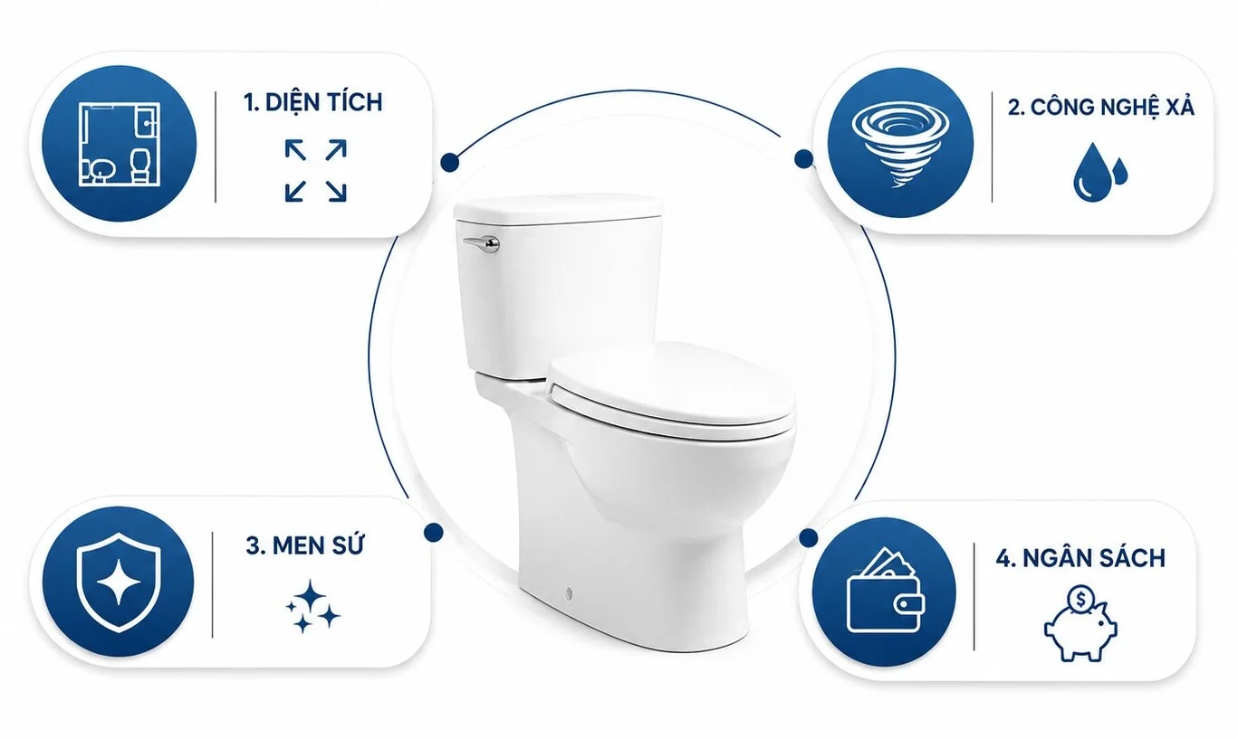 Tiêu chí chọn bồn cầu 2 khối Inax