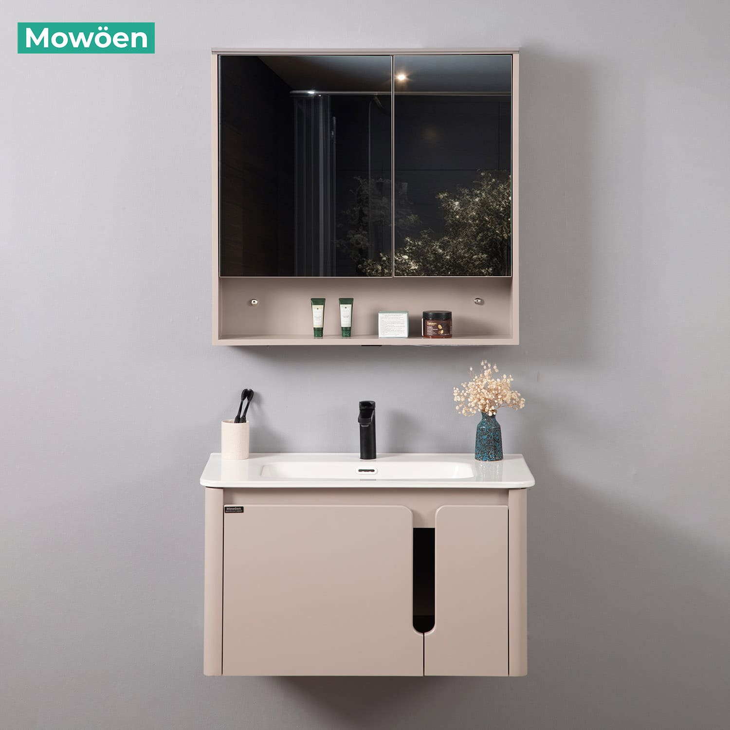 Tủ chậu nhựa PVC Mowoen nâng cao thẩm mỹ 