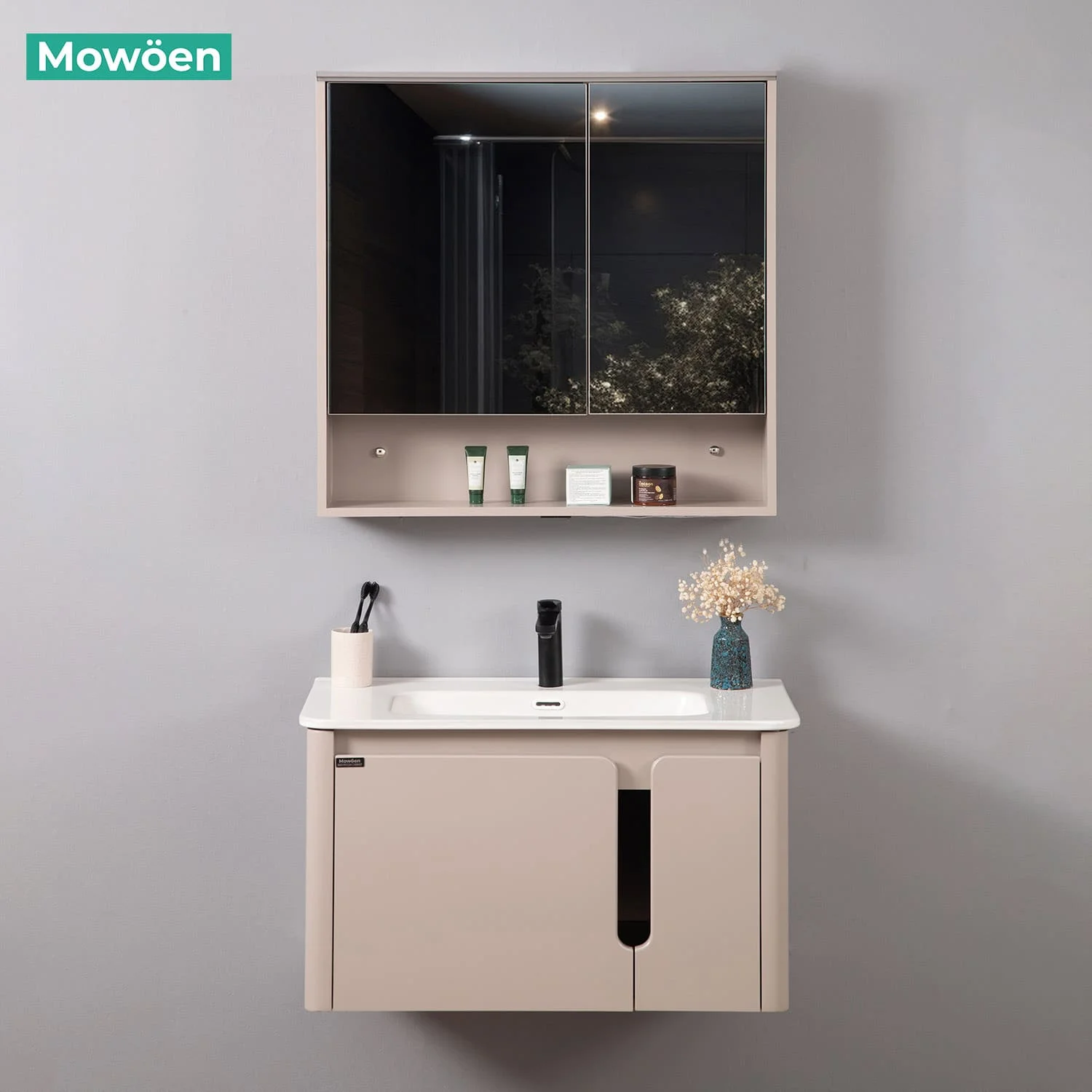 Tủ chậu nhựa PVC Mowoen nâng cao thẩm mỹ 