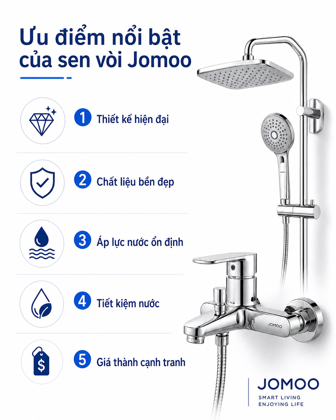 Ưu điểm nổi bật của sen vòi Jomoo