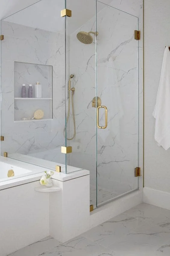 Vách tắm kính bản lề