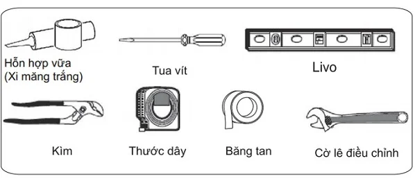 vật tư và dụng cụ lắp bồn cầu inax