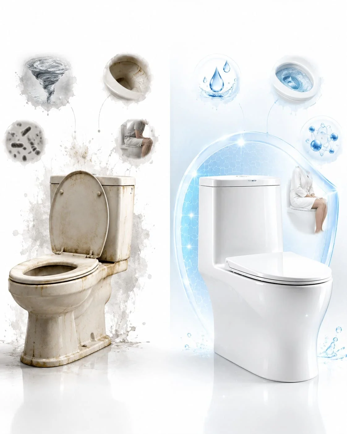 Vì sao không nên sử dụng bồn cầu quá cũ?