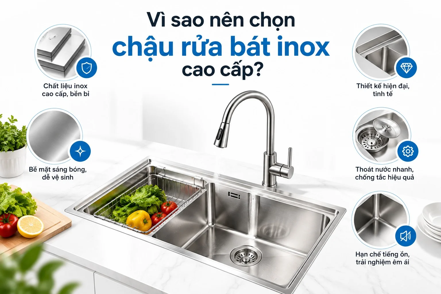 Vì sao nên chọn chậu rửa bát inox cao cấp?