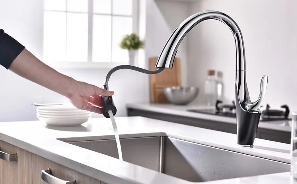Vì sao vòi rửa bát dây rút được ưa chuộng?