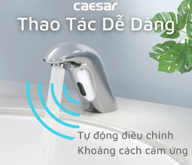 Vòi cảm ứng Caesar kết hợp giữa thẩm mỹ và an toàn