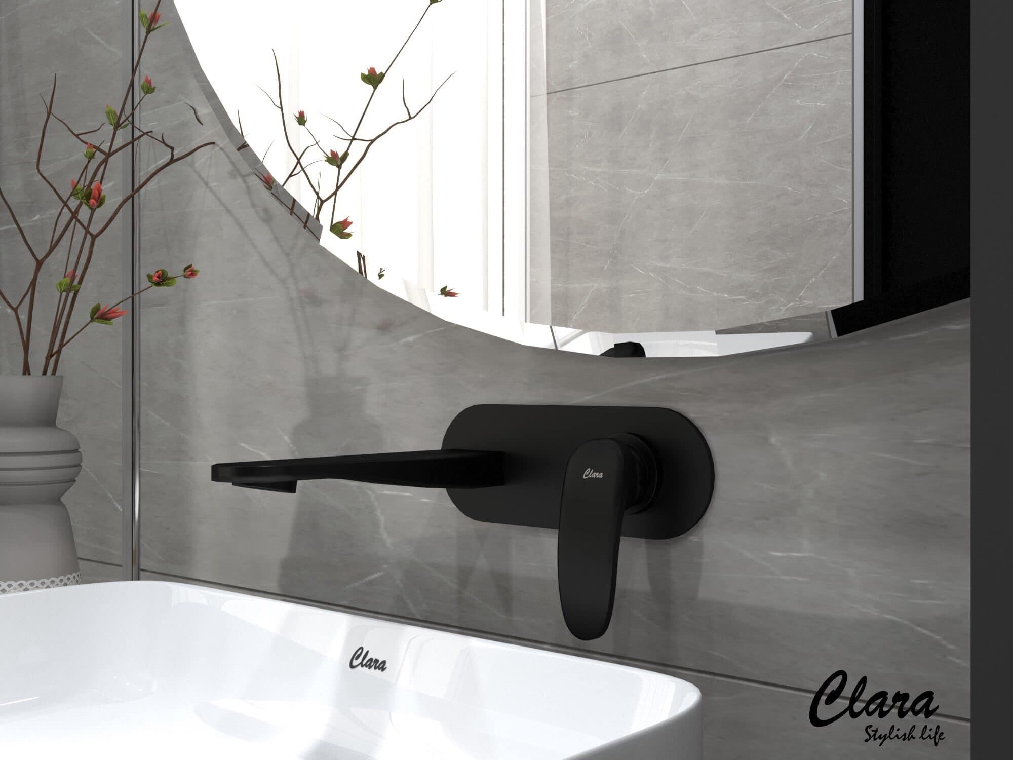 Vòi chậu âm tường Clara chính hãng 