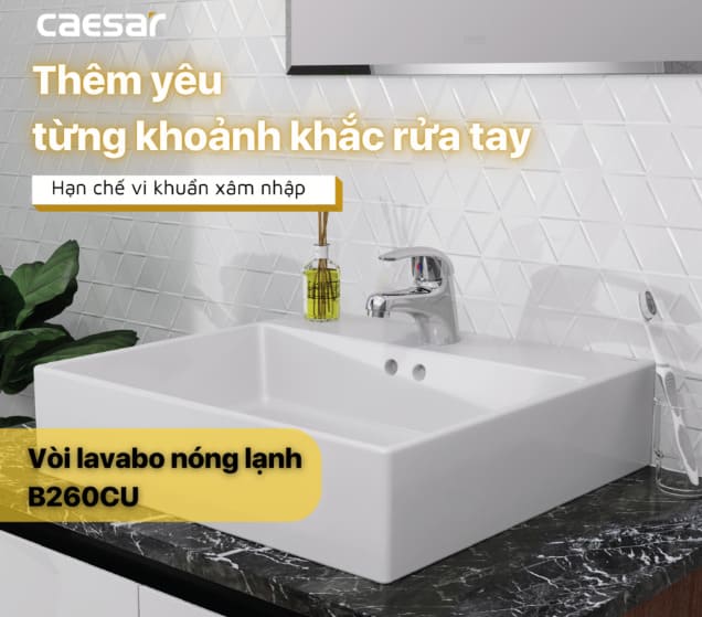 Vòi chậu nóng lạnh caesar B260