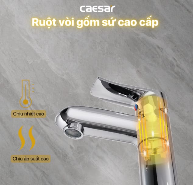 Vòi chậu Caesar B490Cu chất liệu cao cấp 
