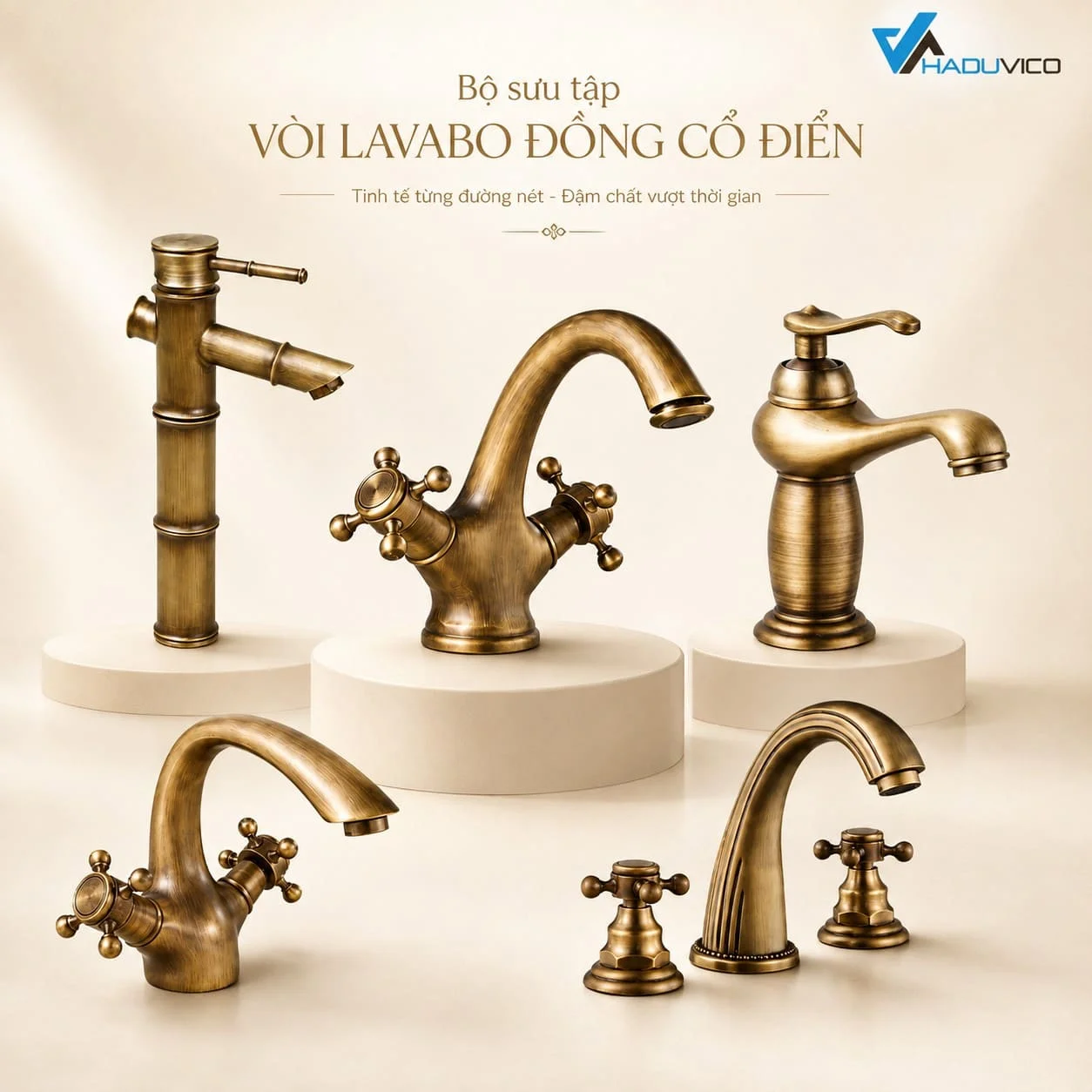 Vòi lavabo đồng thau Haduvico