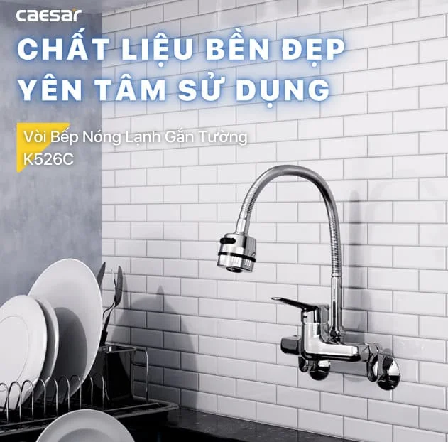 Vòi rửa bát gắn tường Caesar K526C
