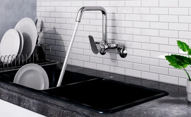 Vòi rửa bát gắn tường Caesar K535C