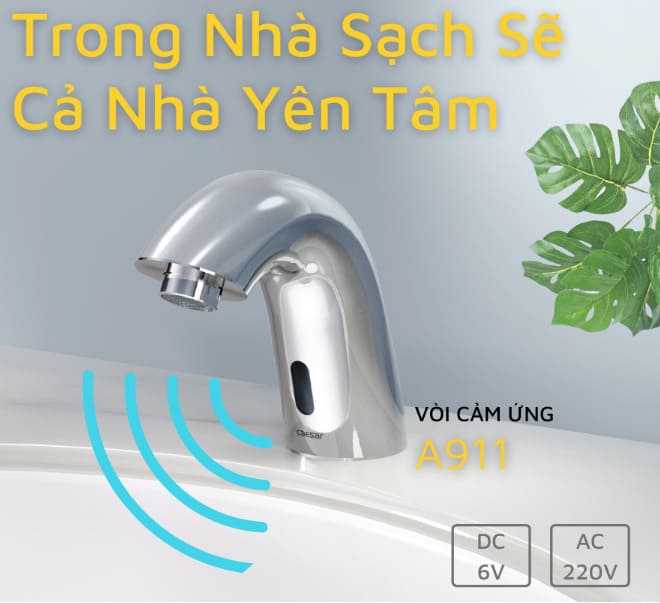 Vòi rửa tay cảm ứng Caesar chính hãng 