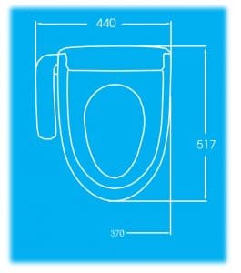 bản vẽ kỹ thuật Nắp bồn cầu điện tử Arca YM-01-EN